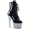 Pleaser - ADORE1020G Bottes de plateforme, Pole dance chaussures - Chaussures de pole dance - Noir/Couleur argent Product image